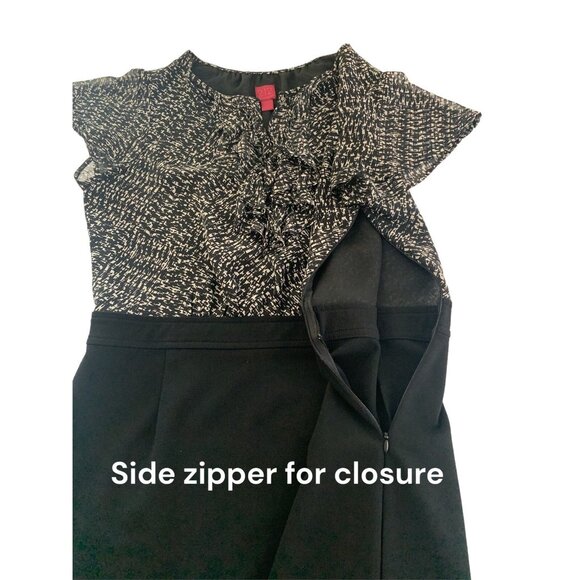 212 Collection Womens Black & Gray Short Sleeve Shift Dress Side Zipper Size 12 - Picture 5 of 11